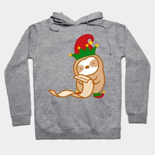 Cute Christmas Naughty Elf Sloth Hoodie